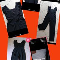 Tuta intera S M nera. Elegante Mai indossata 