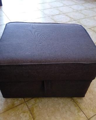 pouf contenitore tessuto  grigio