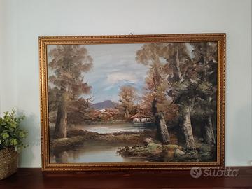 paesaggio dipinto olio su tela firmato 