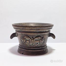 Antico Mortaio in Bronzo Biansato - XIX Secolo