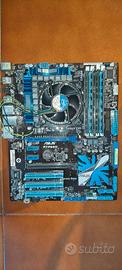 Scheda madre ASUS P7P55D (LGA1156) con CPU e dissi