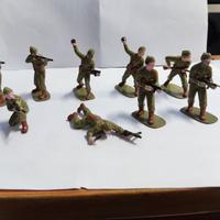 9 Soldatini Airfix British Commando dipinti 1/32
