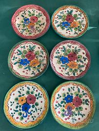 Set 6 Piatti in ceramica italiana dipinta a mano
