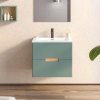 Mobile bagno sospeso 60 cm verde street e rovere