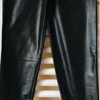 Leggings latex nero e zip laterale cosce tg s/m