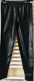 Leggings latex nero e zip laterale cosce tg s/m