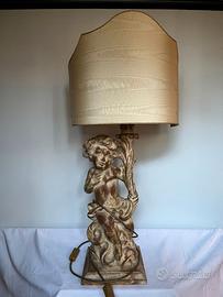 Lampada da appoggio intarsiato a mano