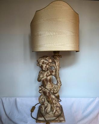 Lampada da appoggio intarsiato a mano