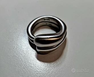 BREIL anello doppia fede satinata