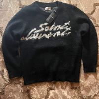 Maglione Saint Laurent Paris Logo Mohair - Nero