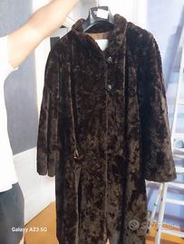 Cappotto Vintage in Ecopelliccia Marrone Scuro - T