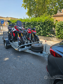 Carrello rimorchio per trasporto moto