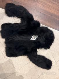 Pelliccia nera vera Viamaestra. Made in Italy