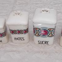 serie  5 barattoli ceramica anni '40