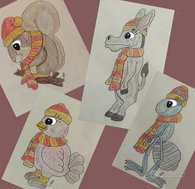 Quadretti/cartoncini natalizi originali autografi 