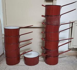 Pentole vintage in ferro smaltato 