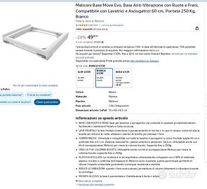 Meliconi - base antivibrazione lavatrice