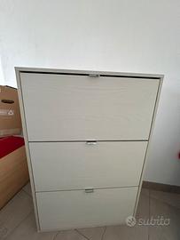 Scarpiera bianca 3 scomparti