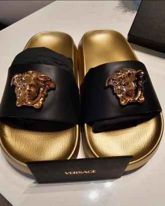 Ciabatte / Slides Versace in Pelle "Medusa" - 36