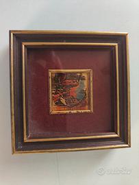 Quadro dipinto a mano su foglio d'oro