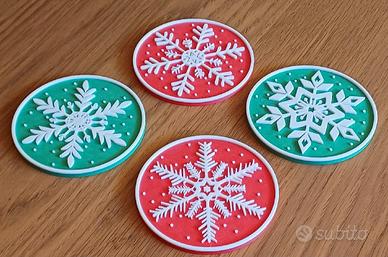 sottobicchieri natalizi in 3D vari modelli