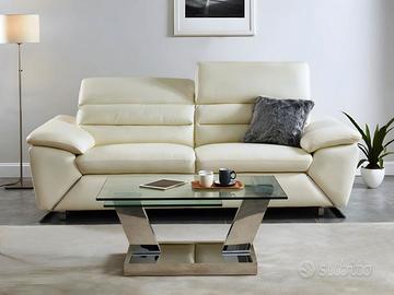 Tavolino salotto vetro temperato 12 mm e acciaio