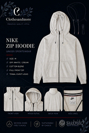 Felpa Nike donna M crema full zip con cappuccio