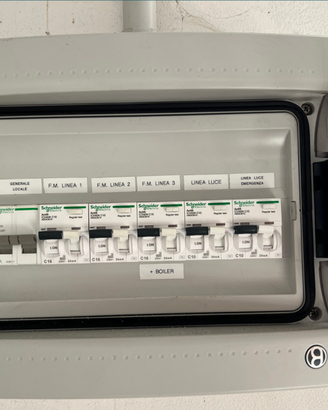 Diverse lampade, quadri e prese elettriche