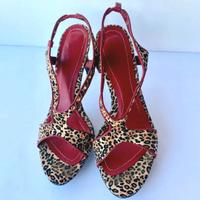 Sandali in vera pelle leopardati - Taglia 38