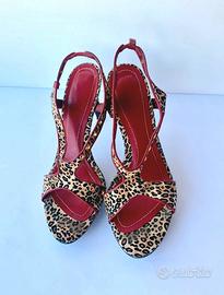 Sandali in vera pelle leopardati - Taglia 38