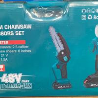 Set Motosega + Cesoie Elettriche a Batteria 48V 🔋