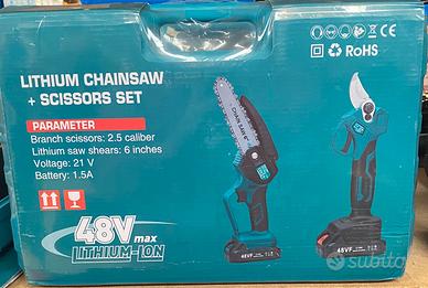 Set Motosega + Cesoie Elettriche a Batteria 48V 🔋