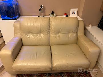 Divano letto 2 posti in vera pelle