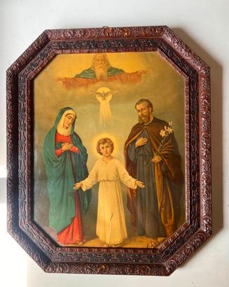 Quadro religioso vintage Sacra famiglia