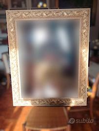 Specchio con cornice in legno foglia dorata