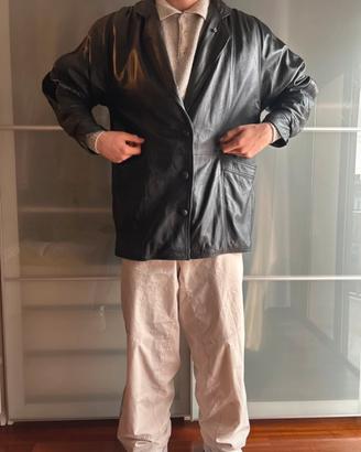Giacca vintage vera pelle taglia L uomo