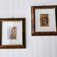 4 quadretti sbalzati in argento