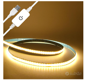 Striscia LED usb colore bianco caldo 3000k con bia