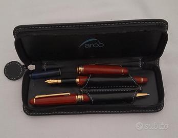 collezione 2 penne in legno eleganti