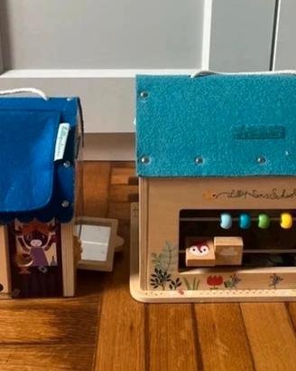Due casette Lilluputiens legno con giochi
