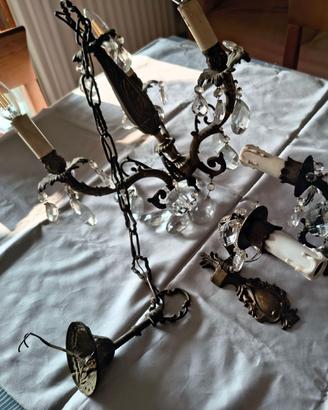 Lampadario e 2 Appliques vintage