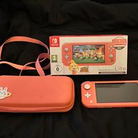 Switch Lite - Animal Crossing rosa + Amiibo cards