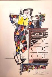 5 Litografie acquerellate a mano di A. Bolzonella