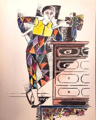 5 Litografie acquerellate a mano di A. Bolzonella