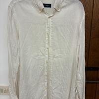 Camicia uomo in lino Piombo – Bianca