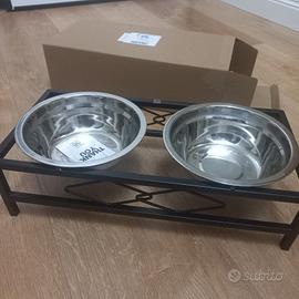 Ciotole Rialzate per Cani con Struttura in Metallo