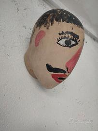scultura testa vintage dipinta