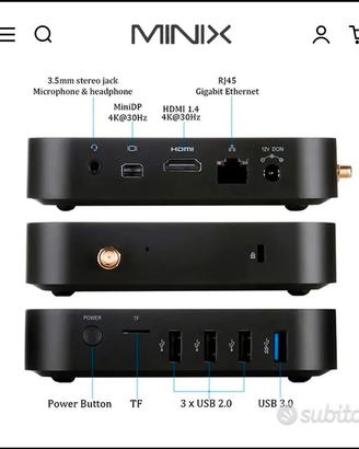 Mini pc media center MINIX NEO Z83-4 con telecoman