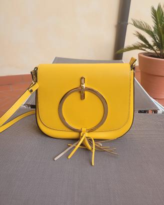 borsa in pelle gialla ocra