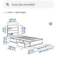 Letto singolo Ikea  con testiera